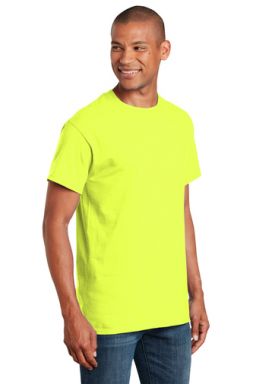 Safety Tee shirt compliant with ANSI/ISEA 107 high-visibility standards for background color.